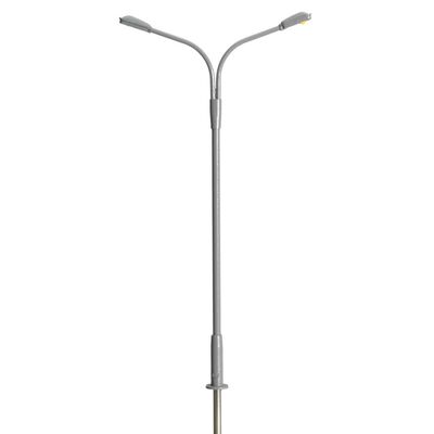 HO Double Arm Streetlight, Gray, Warm LED (3) HO Double Arm Streetlight, Gray, Warm LED (3)