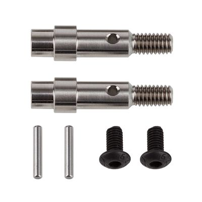 Factory Team Titanium Front Axle Hex Adapter, 1/10 Team Associated RC10SC6 Factory Team Titanium Front Axle Hex Adapter, 1/10 Team Associated RC10SC6