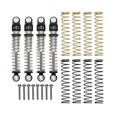 Aluminum Threaded Long Travel Shocks Set (4): SCX24 Aluminum Threaded Long Travel Shocks Set (4): SCX24