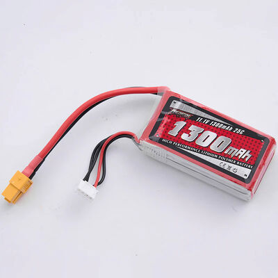 11.1V 1300mAh 3S 25C LiPo: XT60 11.1V 1300mAh 3S 25C LiPo: XT60