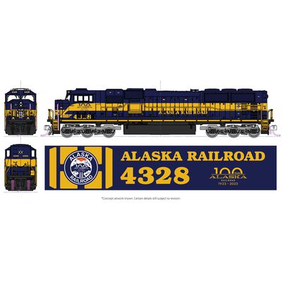 (N) SD70MAC Alaska Railroad (100 Year Anniversary Paint Scheme) #4328 (N) SD70MAC Alaska Railroad (100 Year Anniversary Paint Scheme) #4328