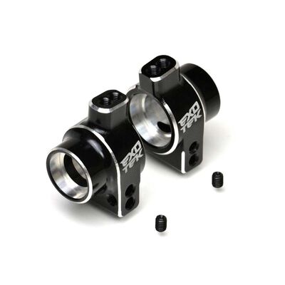 Rear Heavy Duty RC Hub Set, 7075 Black with Silver (1 Pair): Losi 22S Drag Car Rear Heavy Duty RC Hub Set, 7075 Black with Silver (1 Pair): Losi 22S Drag Car