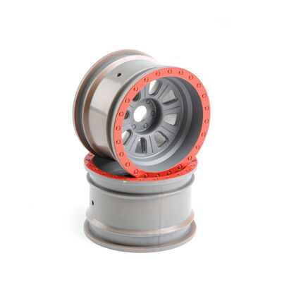 1/6 Front/Rear 3.6 Wheels, 20mm Hex, Silver (2): Super Rock Rey 1/6 Front/Rear 3.6 Wheels, 20mm Hex, Silver (2): Super Rock Rey