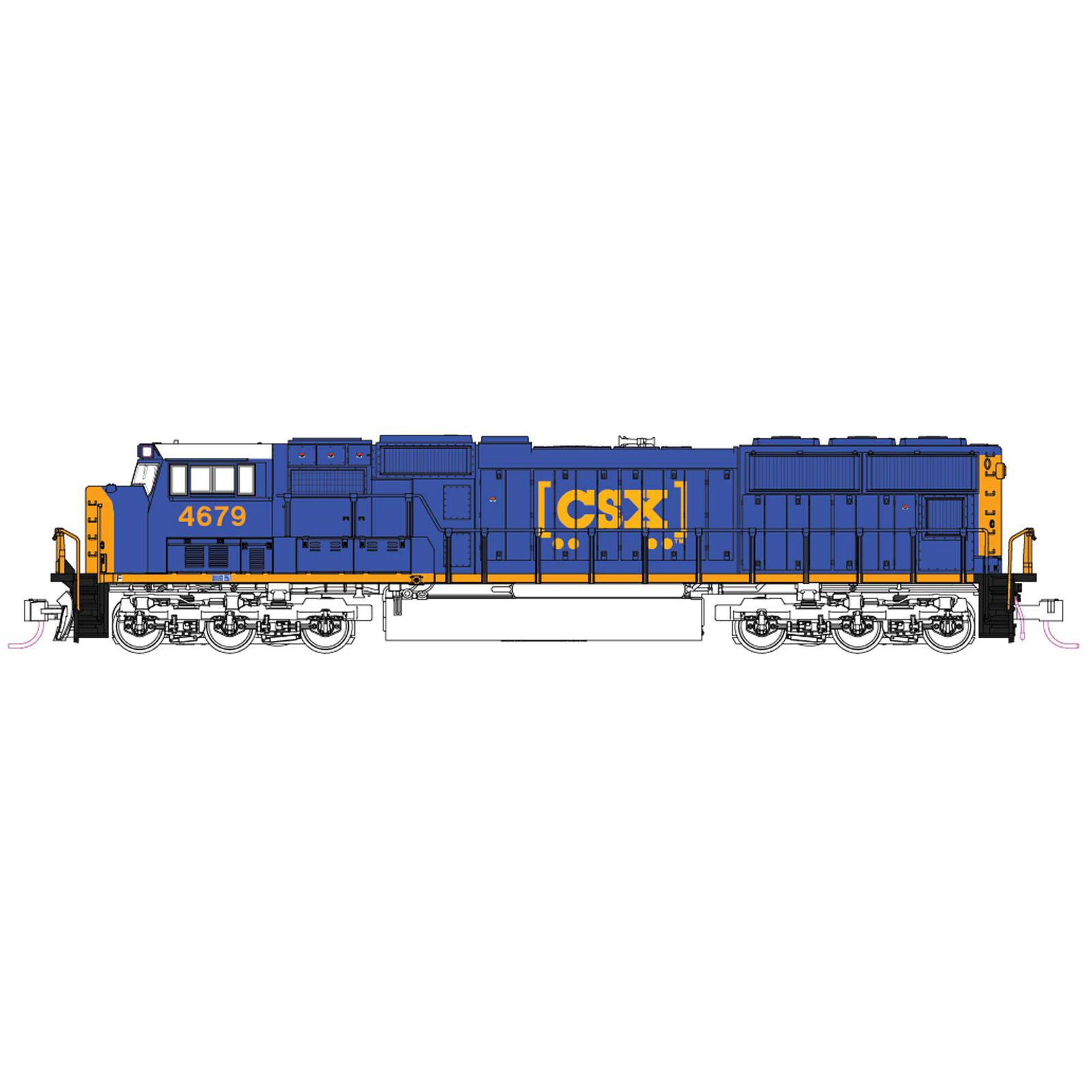 N SD70M Flat Radiator Locomotive, CSX #4697