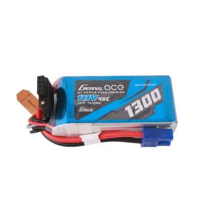 11.1V 1300mAh 3S 45C G-Tech LiPo Battery: EC3 11.1V 1300mAh 3S 45C G-Tech LiPo Battery: EC3