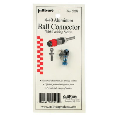 4-40 Aluminum Ball Link with Locking Sleeve (Blue) 4-40 Aluminum Ball Link with Locking Sleeve (Blue)