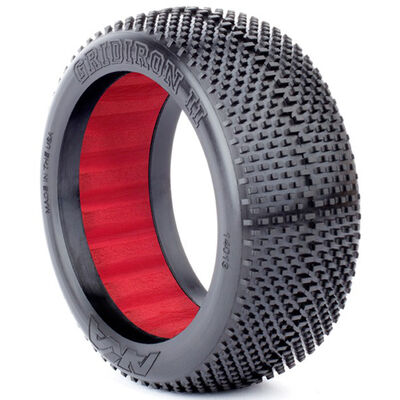 1/8 Gridiron II Soft Tires, Red Inserts (2): Buggy 1/8 Gridiron II Soft Tires, Red Inserts (2): Buggy
