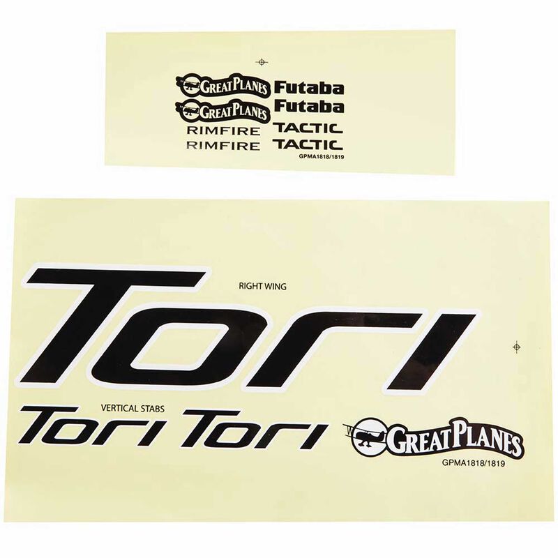 Decals, Tori 2M EP Sailplane