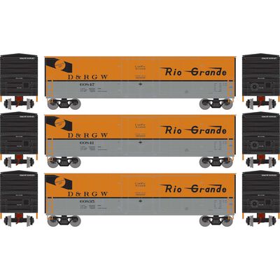 HO 50' Youngstown Plug Door Box Car, DRGW #60835/60841/60847 (3) HO 50' Youngstown Plug Door Box Car, DRGW #60835/60841/60847 (3)