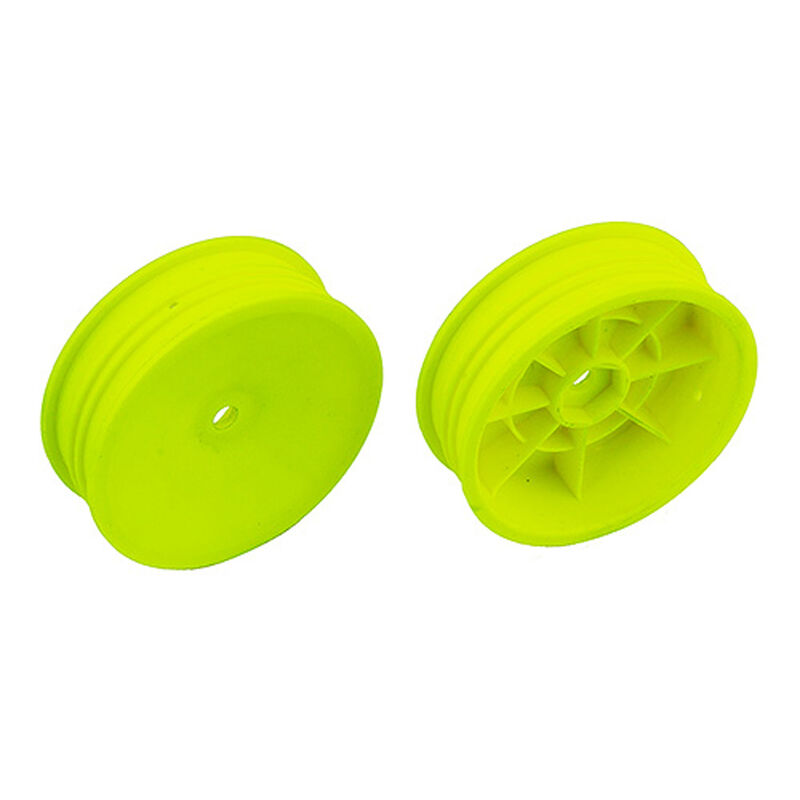 1/10 12mm Hex 2.2 Slim Front Buggy Wheels, Yellow (2)