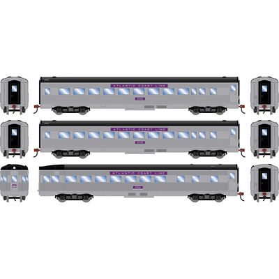 HO RND Streamline Cars, ACL Coach #230/Coach #239//Observation #252 (3) HO RND Streamline Cars, ACL Coach #230/Coach #239//Observation #252 (3)