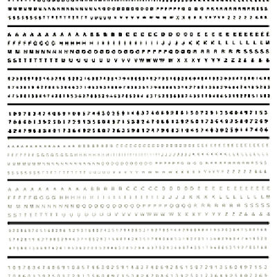 Mini Lettering Dry Transfer, Black/White Mini Lettering Dry Transfer, Black/White