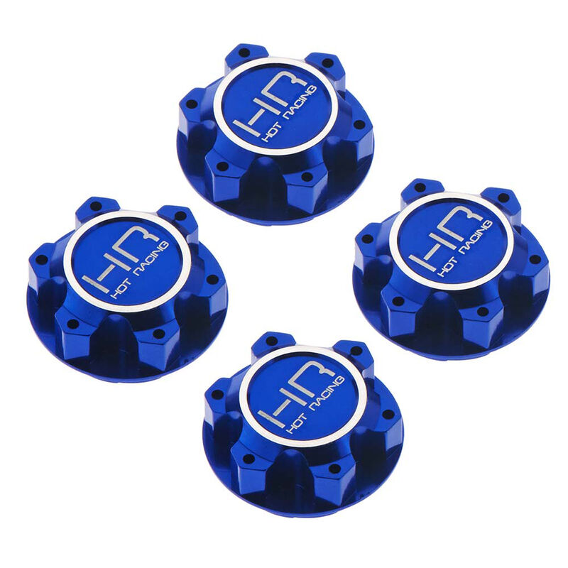 Aluminum 25mm Hex Serrated Nut, Blue: Traxxas X-Maxx