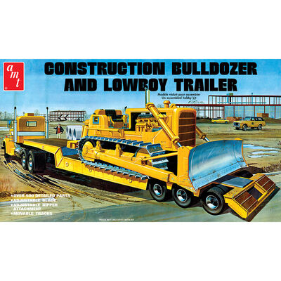 1/25 Lowboy Semi Trailer & Bulldozer Combo Model Kit 1/25 Lowboy Semi Trailer & Bulldozer Combo Model Kit