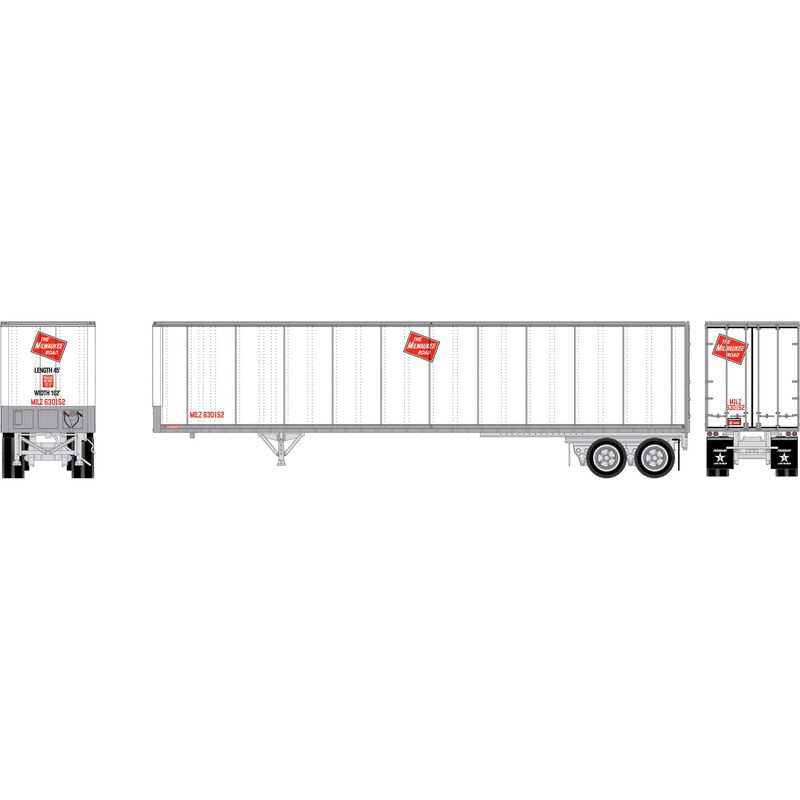 HO ATH 45' Fruehauf Z-Van Trailer Smooth Side, MILZ #630152