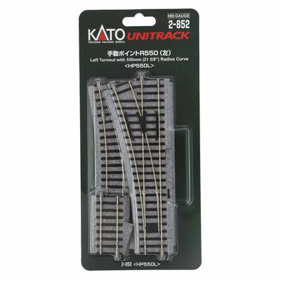 HO Left Turnout with 550mm (21 5/8") Radius Curve HO Left Turnout with 550mm (21 5/8") Radius Curve