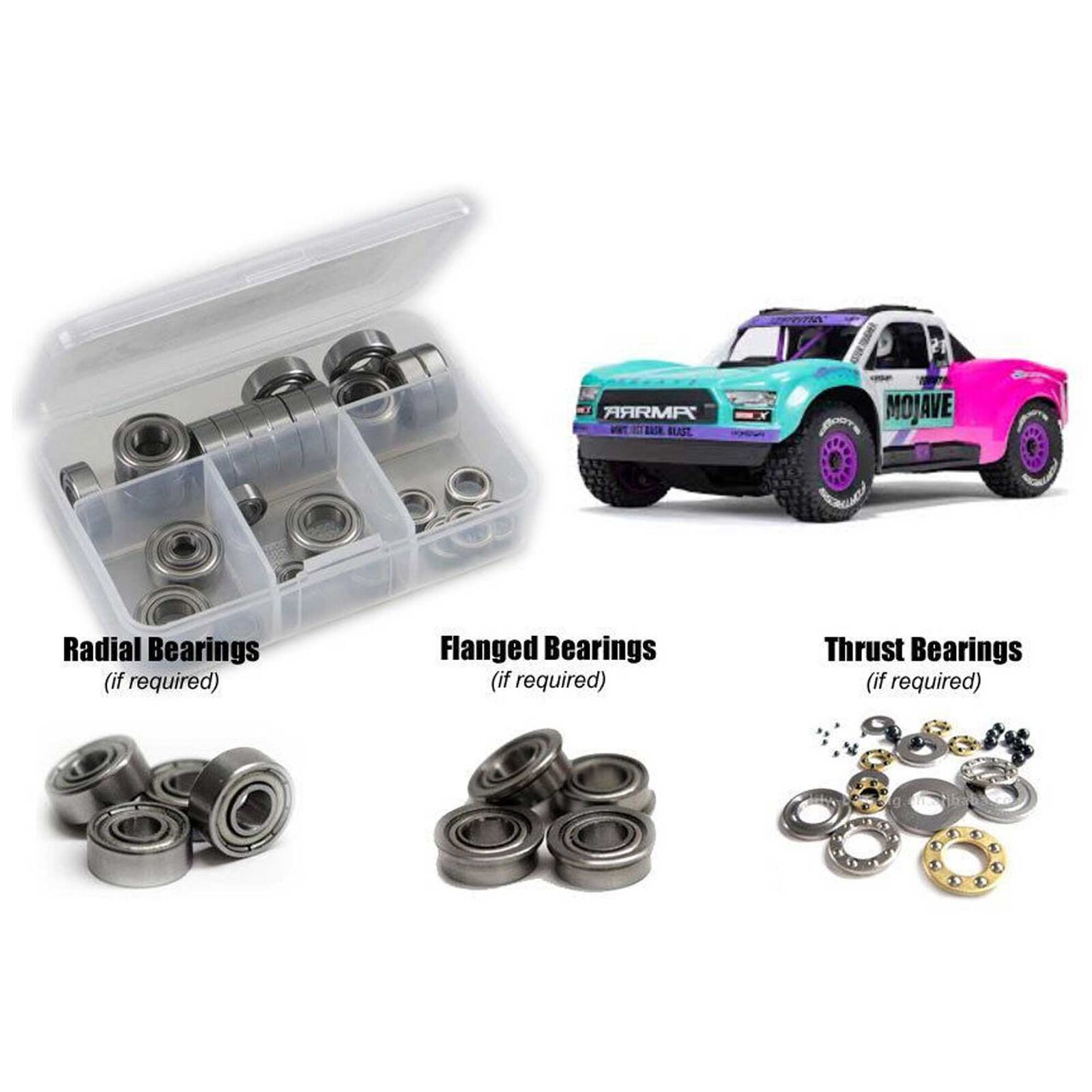 Metal Shielded Bearing Kit, 1/16 ARRMA Mojave GROM 223S BLX