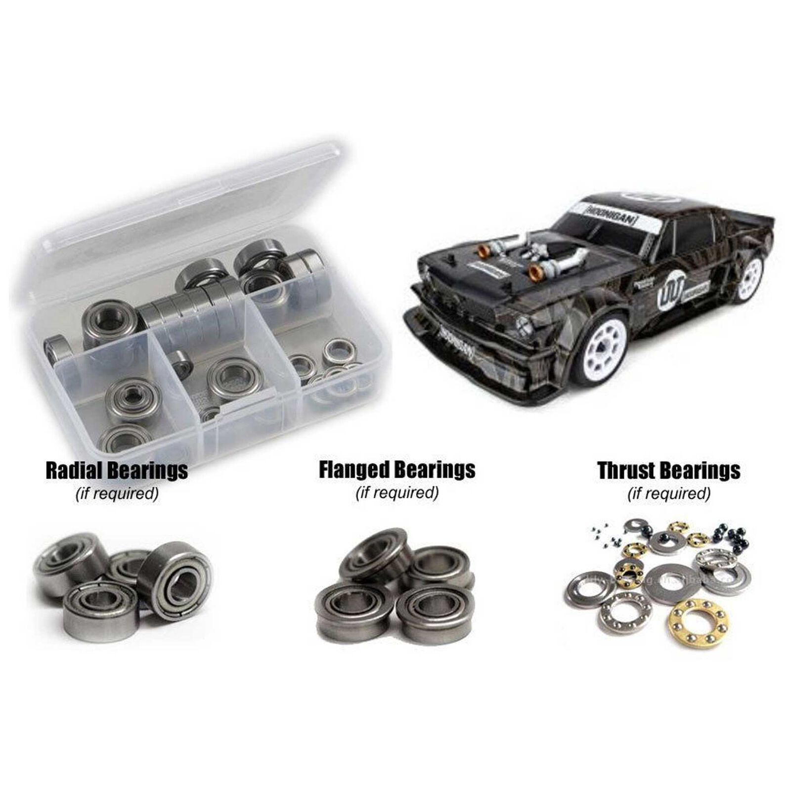 Metal Shielded Bearing Kit, 1/10 Team Associated Apex2 Hoonicorn