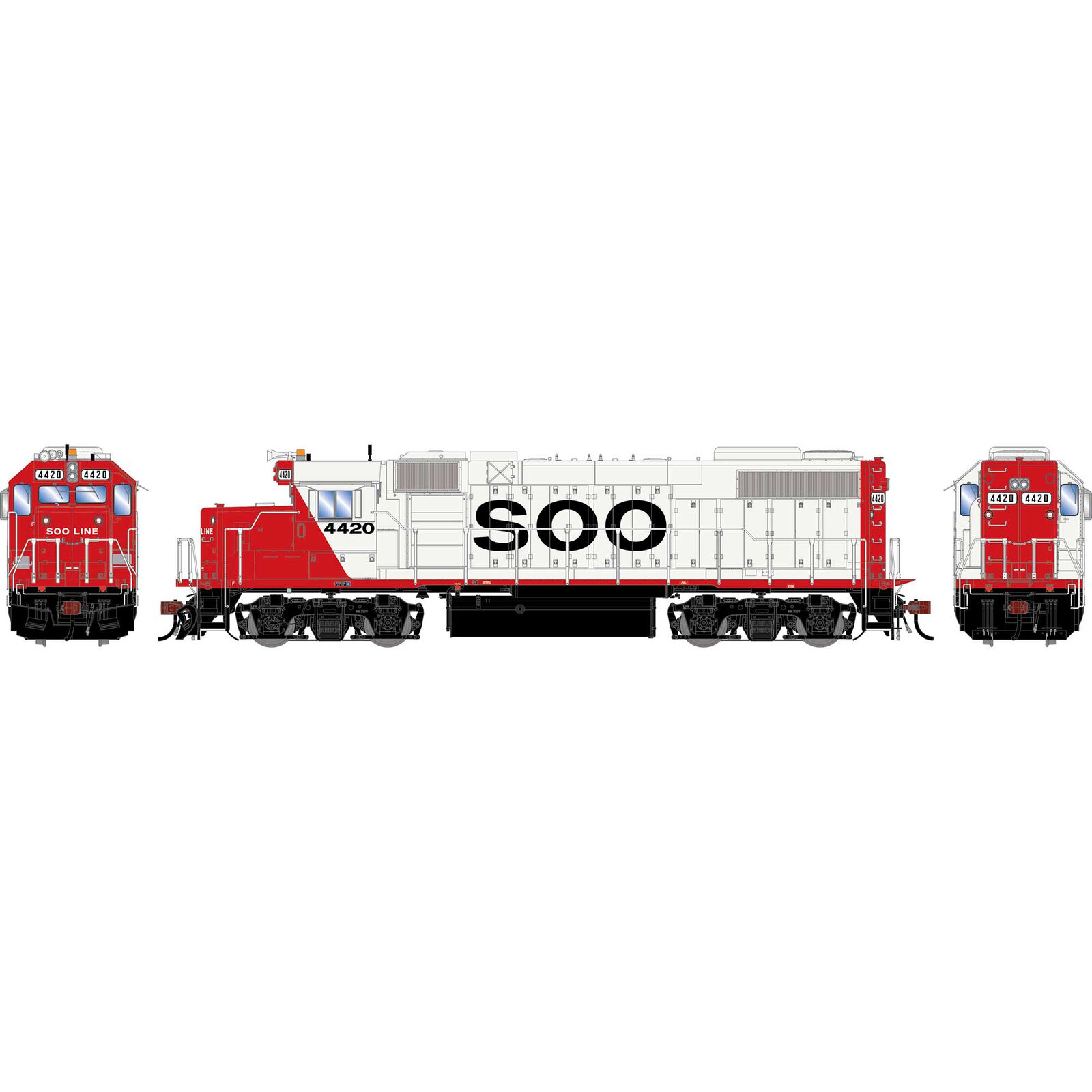 HO GEN GP38-2 Locomotive w/DCC & Sound, SOO # 4420