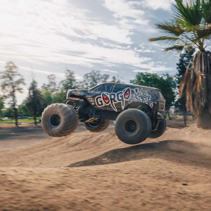 1/10 GORGON 2WD RTA Kit Brushed Monster Truck (Battery & Charger Included), Gun Metal