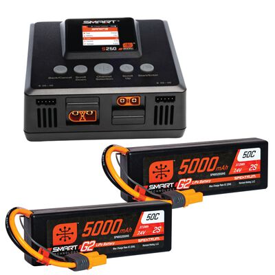 Smart Powerstage 4S Surface Bundle: (2) G2 5000mAh 2S LiPo IC5 & S250 Charger Smart Powerstage 4S Surface Bundle: (2) G2 5000mAh 2S LiPo IC5 & S250 Charger