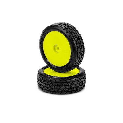 1/16 Dirt Trac Mini Front Pre-Mounted 2WD Buggy Tires, Yellow Wheels, Green Compound (2) 1/16 Dirt Trac Mini Front Pre-Mounted 2WD Buggy Tires, Yellow Wheels, Green Compound (2)