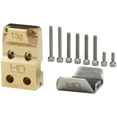 Brass Diff Cover with Stainless Steel Skid Plate: SCX24 Brass Diff Cover with Stainless Steel Skid Plate: SCX24