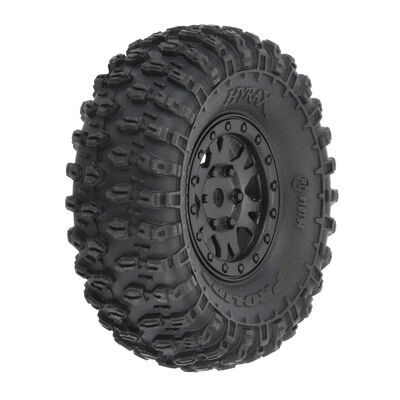 1/24 Hyrax Front/Rear 1.0" Tires Mounted 7mm Black Impulse (4): SCX24 1/24 Hyrax Front/Rear 1.0" Tires Mounted 7mm Black Impulse (4): SCX24