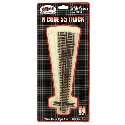 N Code 55 #7 Left-Hand Turnout N Code 55 #7 Left-Hand Turnout