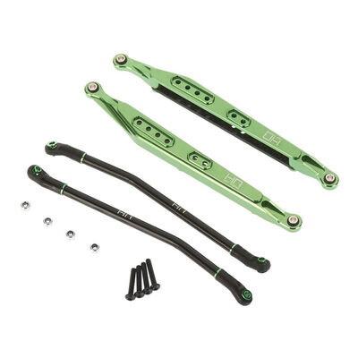 Aluminum & CF Rear Link Set, Green: Axial Yeti, SMT10, RR10 Aluminum & CF Rear Link Set, Green: Axial Yeti, SMT10, RR10