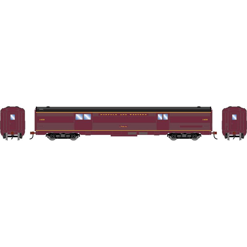 HO RND Streamline Baggage Car, NW #1408