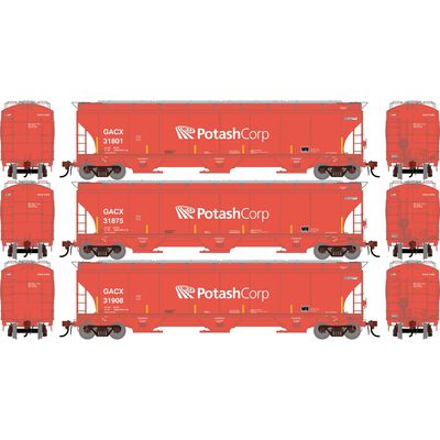 HO GEN Trinity 5161 Covered Hopper, GACX 'Potash Corp' #31801/31875/31908 (3) HO GEN Trinity 5161 Covered Hopper, GACX 'Potash Corp' #31801/31875/31908 (3)