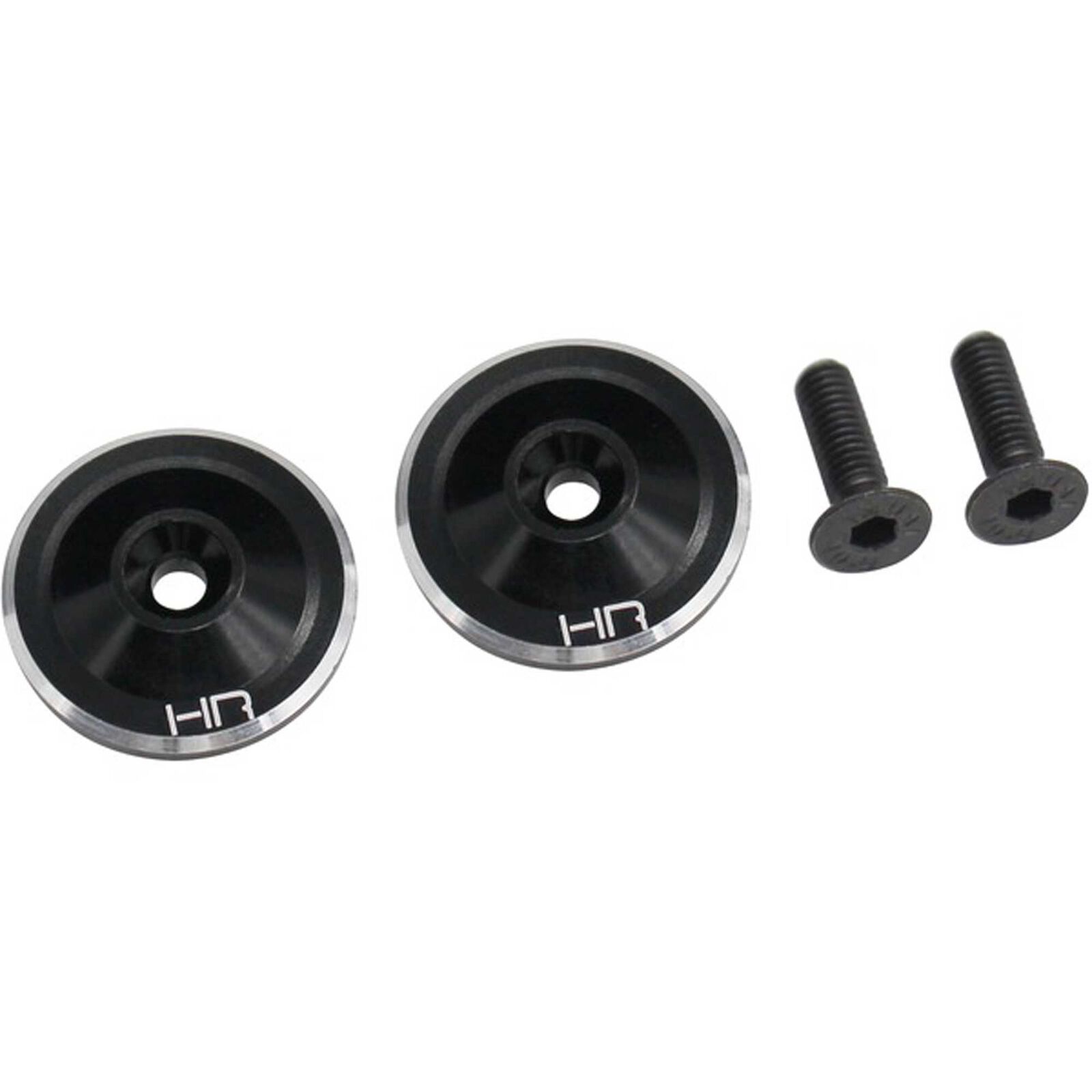 Large Wing Button, Aluminum, Black (2): 1/8 ARRMA BLX