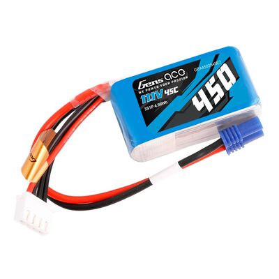 11.1V 450mAh 3S 45C LiPo Battery: EC2 11.1V 450mAh 3S 45C LiPo Battery: EC2