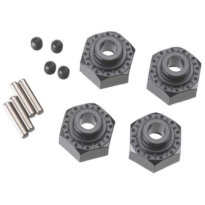 Aluminum Hex Hub 12mm Black (4) Aluminum Hex Hub 12mm Black (4)