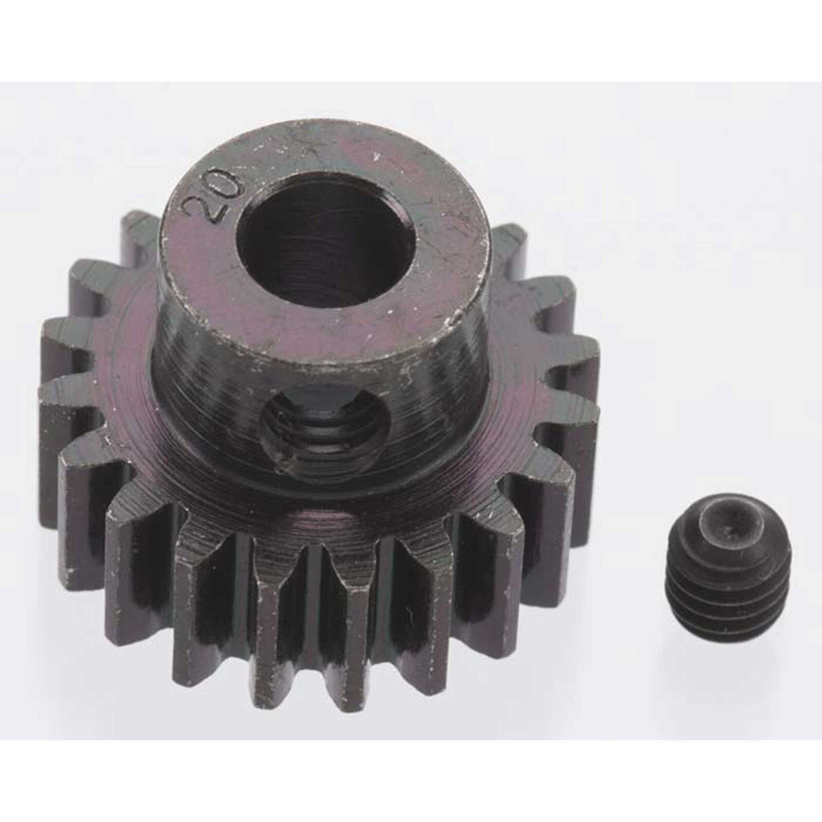 Extra Hard 20 Tooth Blackened Steel 32p Pinion, 5mm
