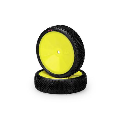 1/10 Pin Swag 2.2â Pre-Mounted Slim Front 2WD Buggy Tires, Yellow Wheels, Pink Compound (2) 1/10 Pin Swag 2.2â Pre-Mounted Slim Front 2WD Buggy Tires, Yellow Wheels, Pink Compound (2)