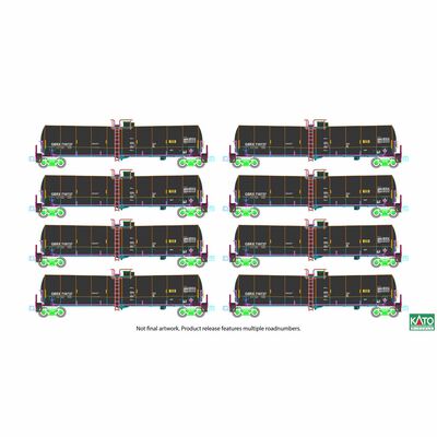Greenbrier Tank Car 8 Car Set, GBRX Set A Greenbrier Tank Car 8 Car Set, GBRX Set A