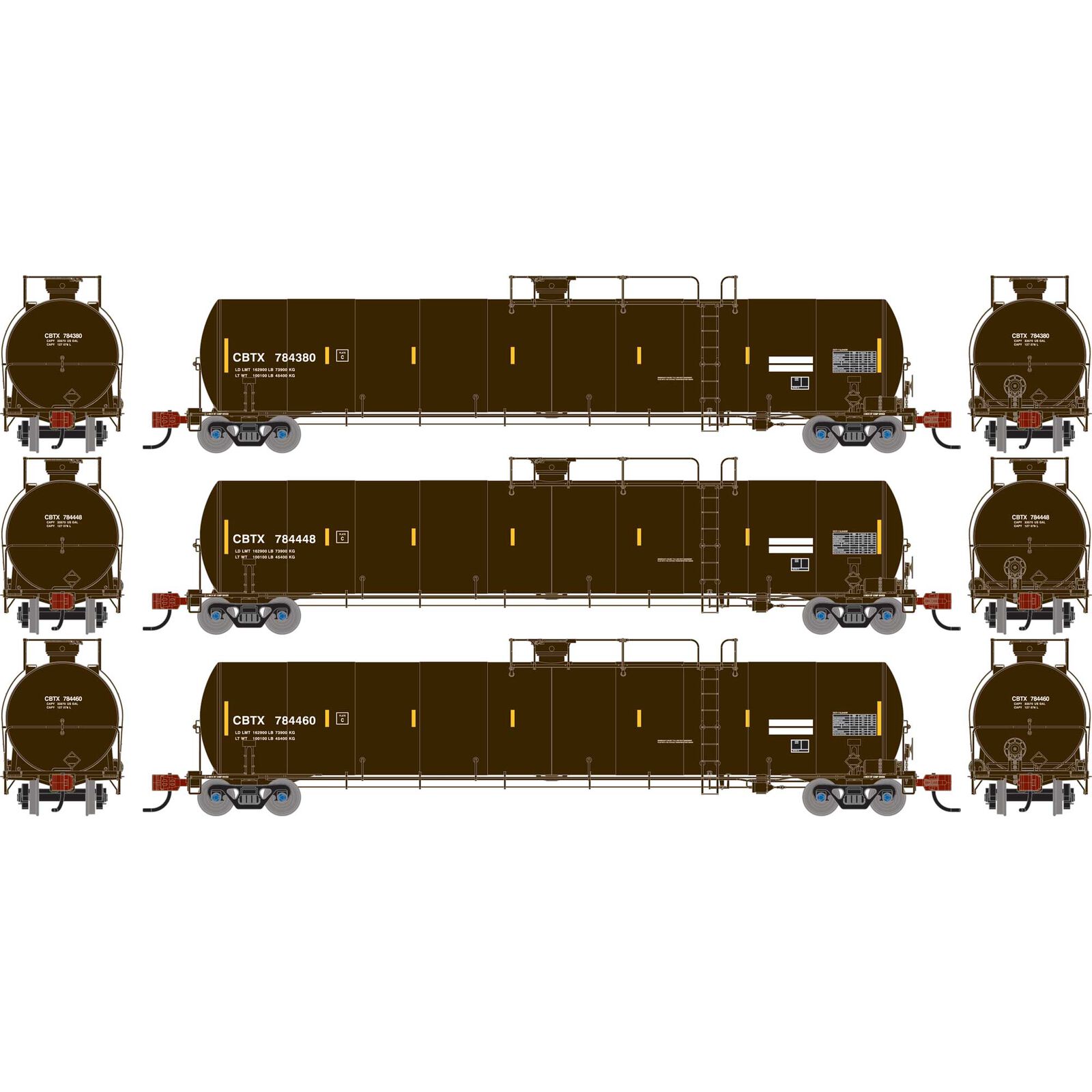 N UTC 33K LPG Tank Car- Late, CBTX #784380/784448/784460 (3)