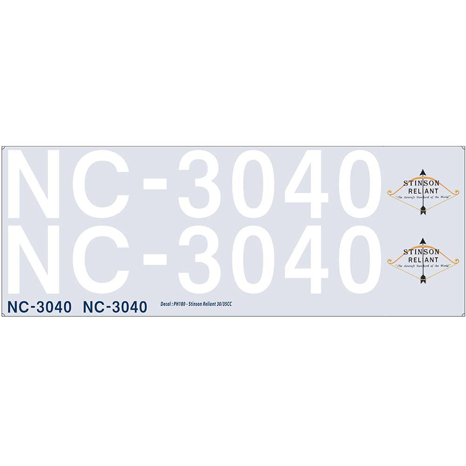 Decals Stinson Reliant Gas EP ARF