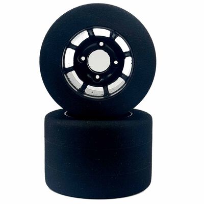 1/10 4-Bolt Pre-Mounted Rear Drag Racing Tires, Yellow Compound (2) 1/10 4-Bolt Pre-Mounted Rear Drag Racing Tires, Yellow Compound (2)