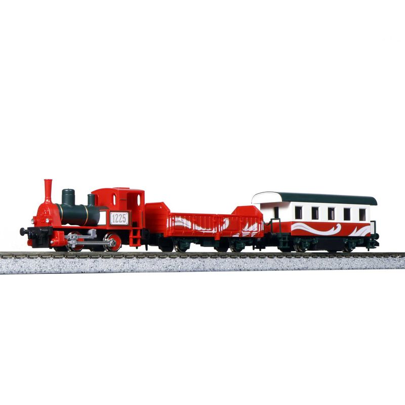 N Pocket Line Steam Locomotive & Wagons Train Set, Christmas Version