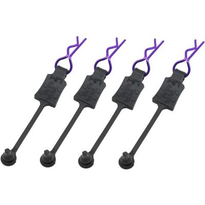 Body Clip Retainers, Purple (4): 1/10 Body Clip Retainers, Purple (4): 1/10