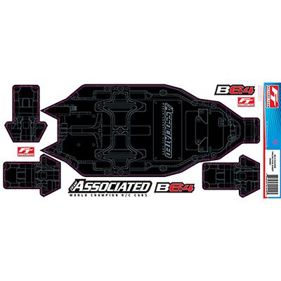 Factory Team Printed +3mm Chassis Protective Sheet, 1/10 Team Associated RC10B6.4 Factory Team Printed +3mm Chassis Protective Sheet, 1/10 Team Associated RC10B6.4