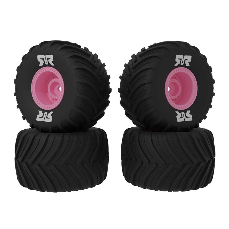dBoots Chevron MT Tire Set Glued, Pink (2): GROM