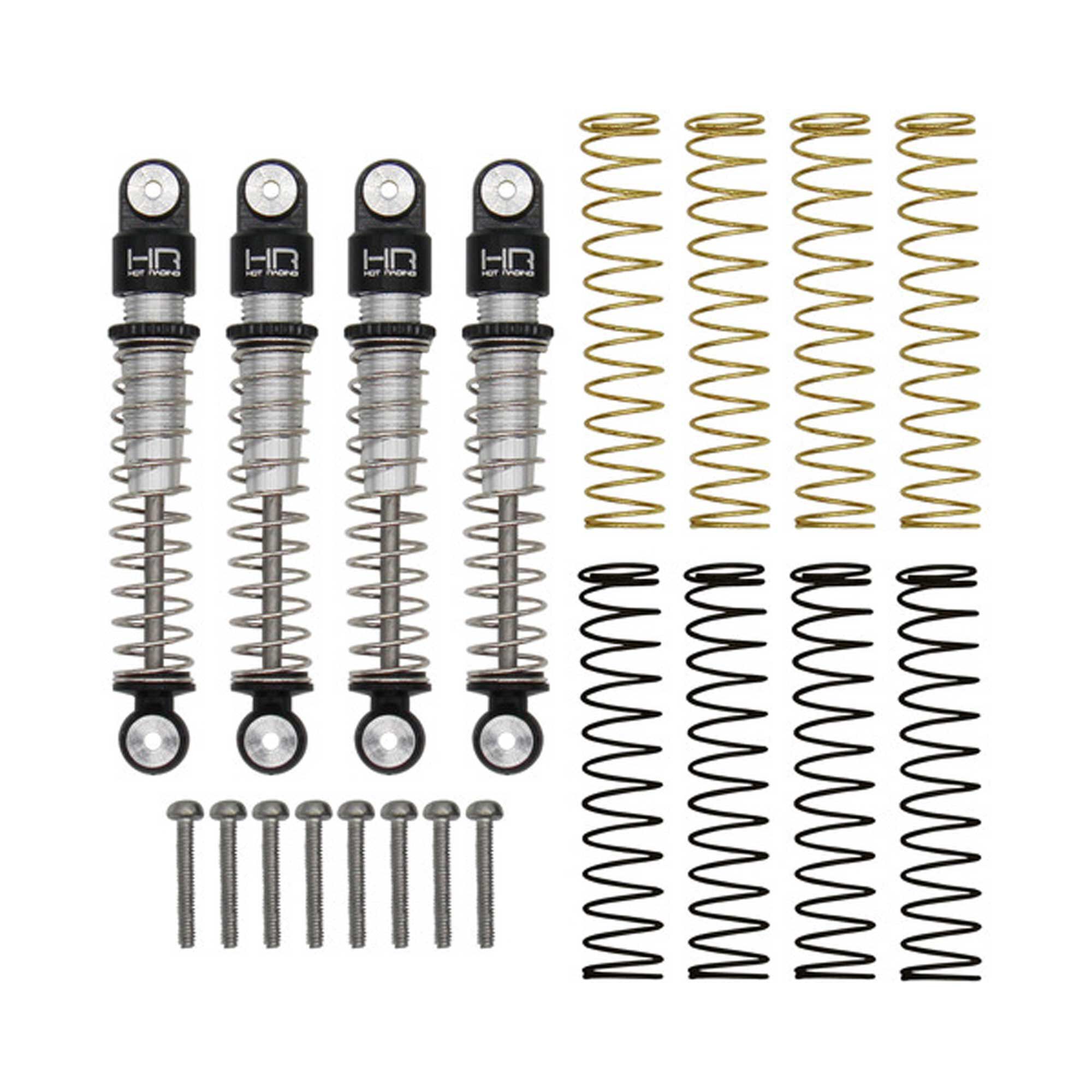 Hot Racing Aluminum Threaded Long Travel Shocks Set (4): SCX24