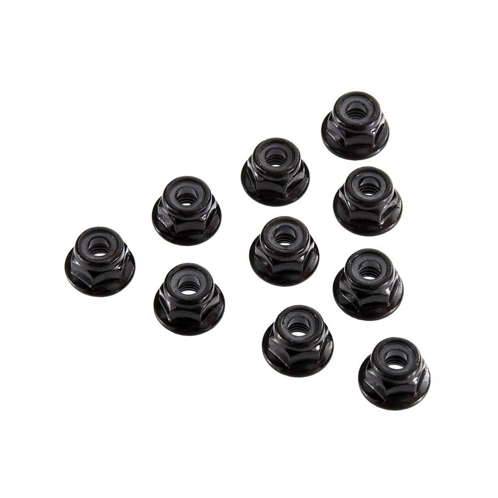4mm Serrated Nylon Lock Nut, Black (10)