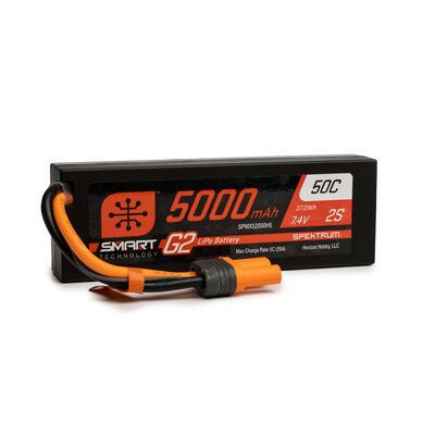 7.4V 5000mAh 2S 50C Smart G2 Hardcase LiPo Battery: IC5 7.4V 5000mAh 2S 50C Smart G2 Hardcase LiPo Battery: IC5