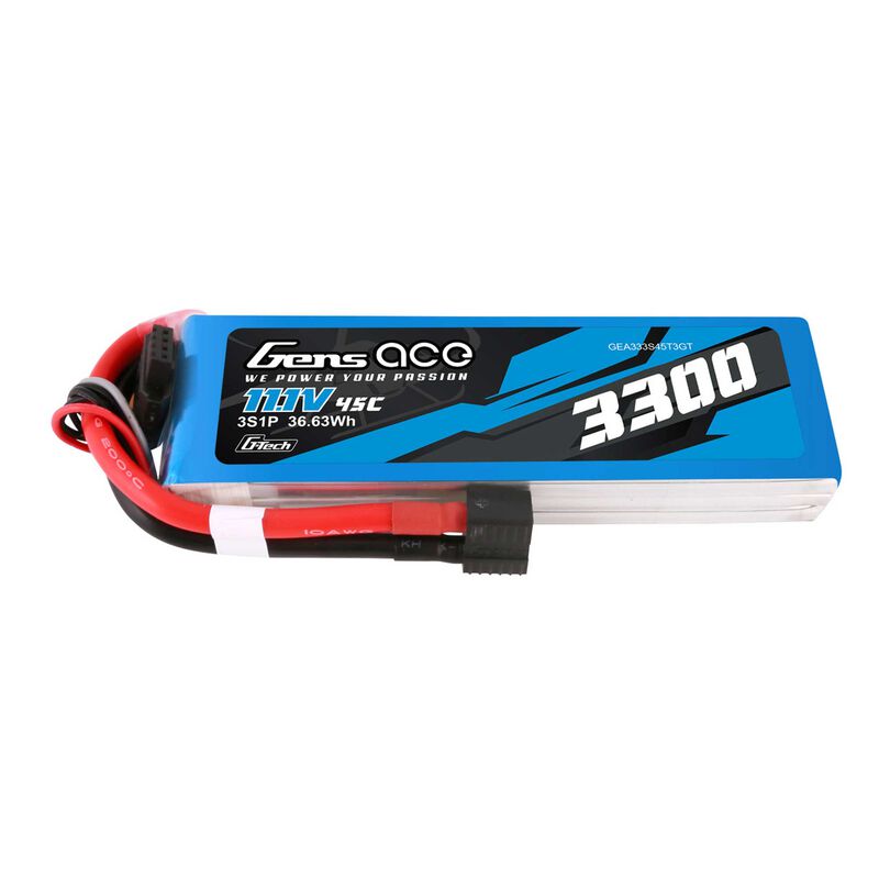 11.1V 3300mAh 3S 45C G-Tech LiPo Battery: EC3/ Deans