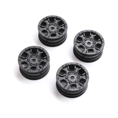 1.0 Ford Bronco Wheel, Black (4): SCX24 1.0 Ford Bronco Wheel, Black (4): SCX24